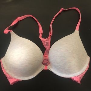 pink and grey bra